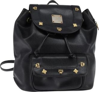 MCM Pre-owned Backpack - Dames - Vintage Rugzakken - Zwart - ONE Size - Leer - Vintage