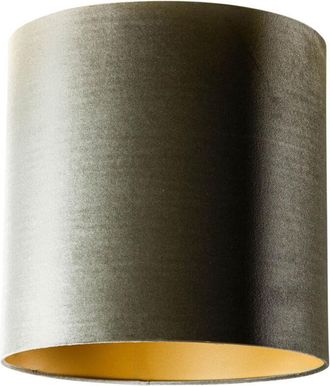 QAZQA Cl&aacute;sico/antiguo Algod&oacute;n Pantalla De L&aacute;mpara De Terciopelo Verde Con Interior Dorado 40/40/40, Cil&iacute;ndra Apto Para L&aacute;mpara Colgante - Qazqa