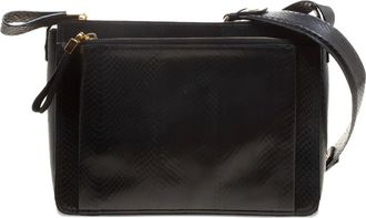 Lanvin Schoudertas met slangenleer-effect - Zwart