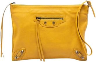 Balenciaga Pre-owned Vintage Clutch - Dames - Vintage Schoudertas - Geel - ONE Size - Leer - Vintage