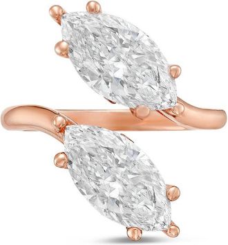Diana M. Jewels 18kt Rose Gold 12.00 Cts 2 Stone Marquise Lab Grown Diamond Ring