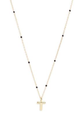 Argento Vivo Initial Pendant Necklace in Gold T at Nordstrom