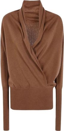 7 For All Mankind Wikkel V-hals Trui - Dames - V-hals truien - Bruin - S - Wol - Truien & Vesten