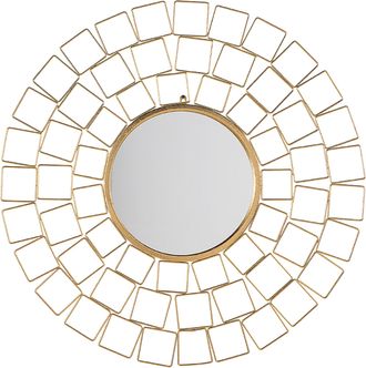 Beliani Beliani - Espejo De Pared Dorado 90 Cm Redondo Vintage Estilo Hollywood Labrit