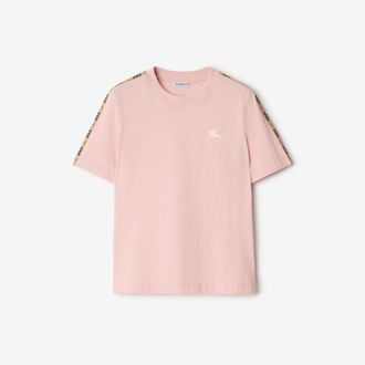 Burberry Check Trim Cotton T-shirt, Size: XXS