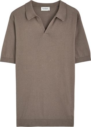 John Smedley Noah Wool Polo Shirt - Light Brown - Xxl