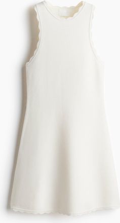H&M Minikleid mit Wellenkanten - White