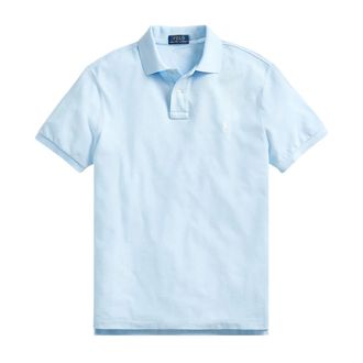 Polo Ralph Lauren Polo Shirts, male, Blue, Size: M Blue Slim Fit Mesh Polo Shirt