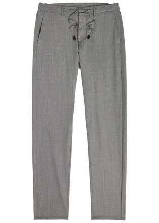 Canali Tapered-leg Stretch-wool Trousers - Light Grey - 48 (W32 / M)