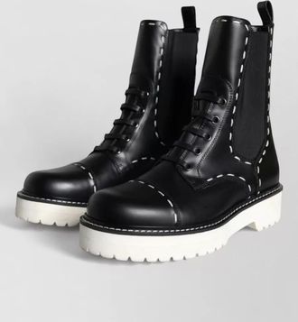 Dolce & Gabbana leather lace-up combat mid-calf boots