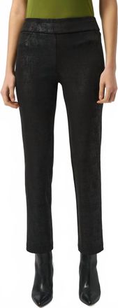 Joseph Ribkoff Foiled Pull On Slim Ankle Pants In Black
