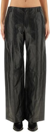 Isabel Marant Ciara Pants - Dames - Leren Broeken - Zwart - XS - Leer - Broeken