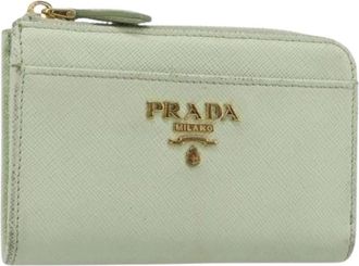 Prada Pre-owned Portemonnee - Dames - Vintage Accessoires - Groen - ONE Size - Leer - Vintage