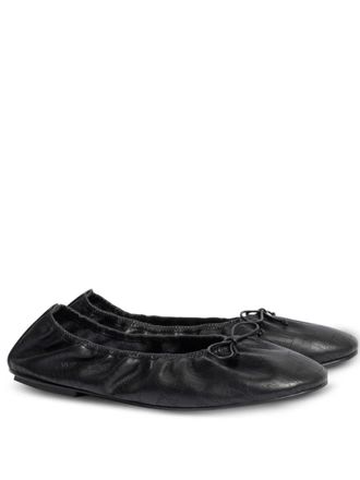 Alberta Ferretti bow-detail ballet flats - women - Calf Leather/Calf Leather/Calf Leather - 37 - Black