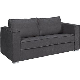 Vente-Unique Vente-unique - Divano letto 3 posti a ribalta Posto letto 140cm Materasso 22cm memory foam in Tessuto testurizzato Grigio antracite - loreto