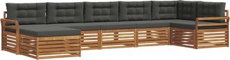 vidaXL Conjunto De Sof&aacute;s De Exterior 7 Uds. Natural Y Antracita Vidaxl