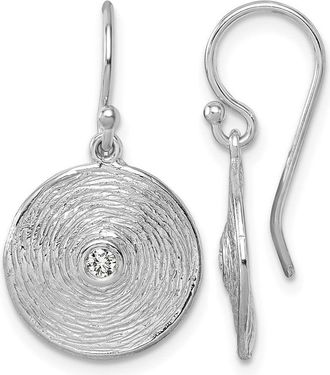 Diamond2Deal 14K Gold Round Diamond Circle Shephard Drop Dangle Earrings