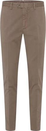 Oscar Jacobson Slim Fit Twillbroek in Donkerblauw - Heren - Chinos - Beige - S - Katoen - Broeken