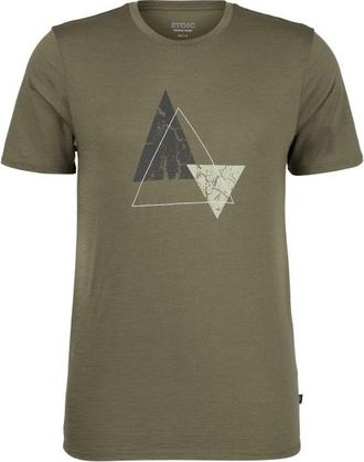 Stoic Merino155 LaholmSt. Print T-Shirt Peak Merinoshirt f&uuml;r Herren | oliv