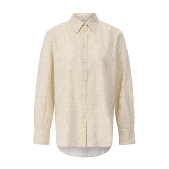 Massimo Alba Dames, Blouses & Shirts, Geel, Maat: XS Katoen
