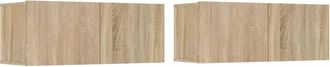 Berkfield Home Classic 4 Piece TV Cabinet Set Sonoma Oak Engineered Wood in Tan