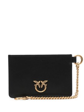 Pinko logo-plaque leather wallet - Black