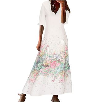 Generic Green Floral Bodycon Midi Dress for Women UK, Plus Size (XL, 2XL, 3XL), V-Neck, Backless, Wedding, Casual, Formal/Semi-Formal, Cotton Blend, Linen Ble