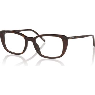 Saint Laurent 53mm Rectangle optical glasses in Tortoise at Nordstrom