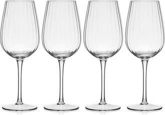 Mikasa Optic 15Oz White Wine Glasses, Set Of 4