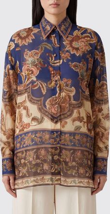 Zimmermann Camicia Aster relaxed fit in seta con stampa etnica