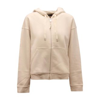 Max Mara Hoodies & sweatvesten, Dames, Beige, L, Katoen, Cane Full-Zip Sweatshirt