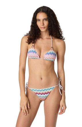 Missoni Triangle Bikini In Lam&eacute; Viscose With Pixel-effect Zigzag Pattern in Multicoloured at Nordstrom, Size 46 It