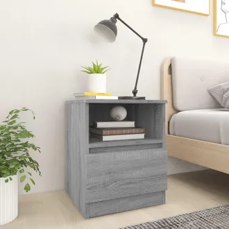 vidaXL Vidaxl - Mesitas Noche 2 Uds Madera Ingenier&iacute;a Gris Sonoma 40x40x50 Cm