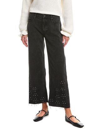 Hudson Rosalie Black Glitter Wide Leg Jean