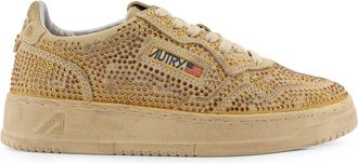 Autry Medalst Low Suede Sneakers With Rhinestones-Donna