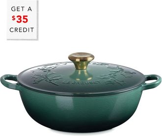 LE CREUSET Holly Collection Traditional Round Chefs Oven With $37 Credit