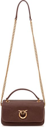 Pinko Click Soft Horizontal - Dames - Schoudertassen - Bruin - ONE Size - Katoen - Tassen