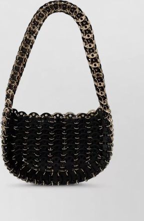 Paco Rabanne shoulder bag woven design scalloped edge chain
