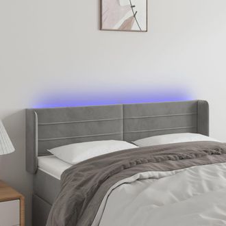 vidaXL Cabecero Con Led De Terciopelo Gris Claro 147x16x78/88 Cm Vidaxl
