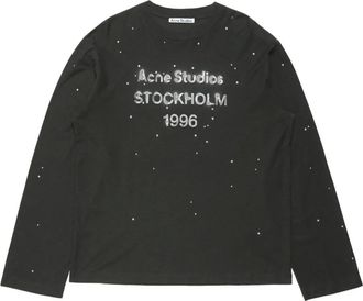 Acne Studios logo long-sleeve T-shirt - unisex - Cotton/Hemp - S - Black