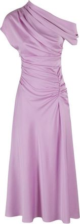 SIMKHAI Joanna Asymmetrical Shoulder Midi Dress