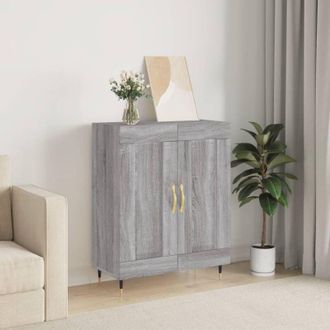 vidaXL Credenza Grigio Sonoma 69,5x34x90 cm in Legno Multistrato - Vidaxl