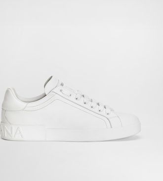 Dolce & Gabbana Calfskin Portofino Sneakers - Man Sneakers White Leather 40.5