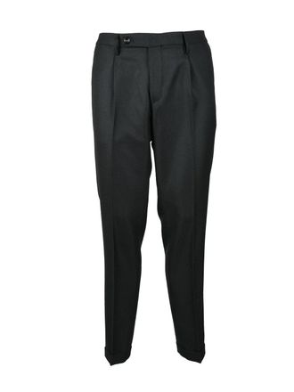 Michael Coal Tailored Black Trousers With Pressed Creases And Clean Front