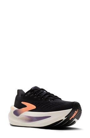 Brooks Glycerin Max 2 Hybrid Running Shoe in Black/Peach/Clear at Nordstrom, Size 8.5