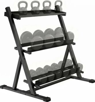 OEM Estanter&iacute;a De Pesas De Acero De 3 Niveles Con Barras Ajustables Para Gimnasio En Casa, Capacidad De Carga De 200 Kg