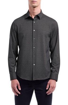 Bugatchi OoohCotton Jules Floral Twill Button-Down Shirt in Mahogany at Nordstrom Rack, Size Xx-Large