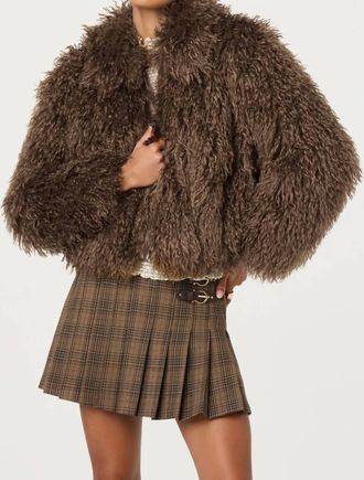 Astr Kamrath Faux Fur Jacket In Brown