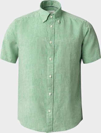 Eton Mens Signature Linen Contemporary Fit Short-Sleeve Shirt