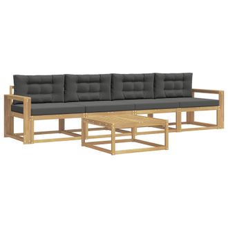 vidaXL Conjunto De Sof&aacute;s De Exterior 4 Pcs Blanco Y Antracita Vidaxl